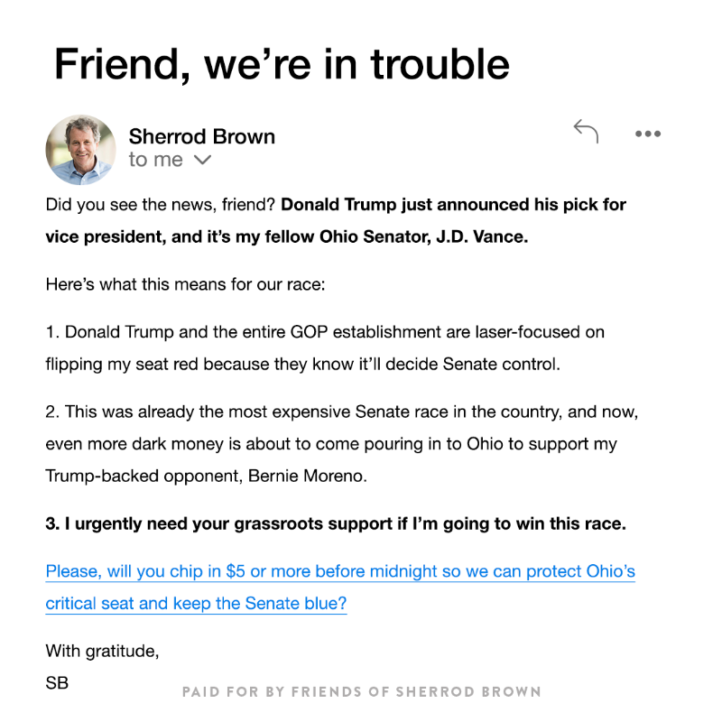 SherrodBrown's tweet photo. 𝑆𝑜𝑟𝑟𝑦 𝑡𝑜 𝑠𝑡𝑜𝑝 𝑦𝑜𝑢𝑟 𝑠𝑐𝑟𝑜𝑙𝑙𝑖𝑛𝑔, 𝑏𝑢𝑡 𝑝𝑙𝑒𝑎𝑠𝑒 𝑟𝑒𝑎𝑑 𝑡ℎ𝑖𝑠 𝑢𝑟𝑔𝑒𝑛𝑡 𝑚𝑒𝑠𝑠𝑎𝑔𝑒 𝑓𝑟𝑜𝑚 𝑆ℎ𝑒𝑟𝑟𝑜𝑑 𝐵𝑟𝑜𝑤𝑛. >>