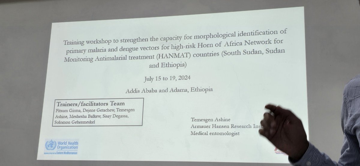 <a href="/AHRI_ETH/">AHRI</a> gives an entomological  training on 'morphological identification of malaria and #dengue vectors' for participants from #Sudan, #SouthSudan &amp; #Ethiopia 

Concerned efforts to control #Malaria &amp; #ArboviralDiseases. 

<a href="/FMoHealth/">Ministry of Health ETHIOPIA</a> 
<a href="/AfricaCDC/">Africa CDC</a> 
<a href="/WHOAFRO/">WHO African Region</a> 
<a href="/WHOEthiopia/">WHO Ethiopia</a> 
<a href="/WHO/">World Health Organization (WHO)</a>