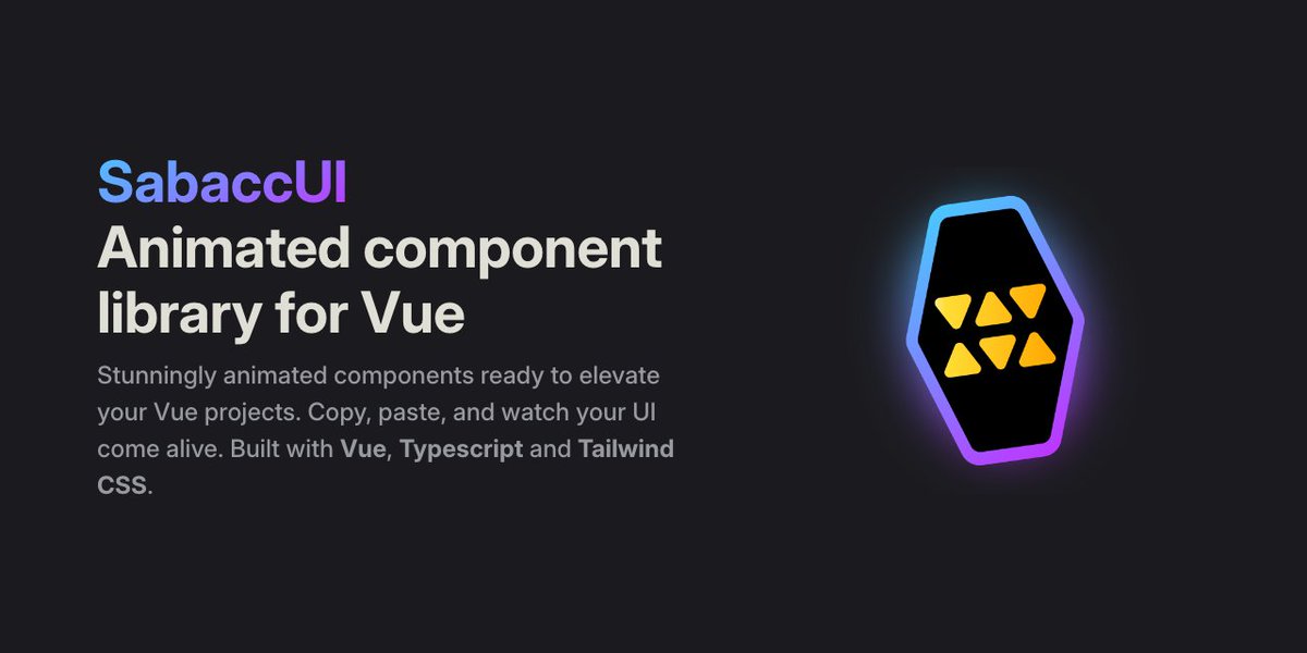 🚀 Excited to introduce SabaccUI - an open-source animated component library for Vue, built on Tailwind! Enhance your projects with dynamic, stunning components. Check it out and let me know your thoughts!

🔗 ui.coderscantina.com

#Vue #Tailwind #OpenSource #WebDevelopment