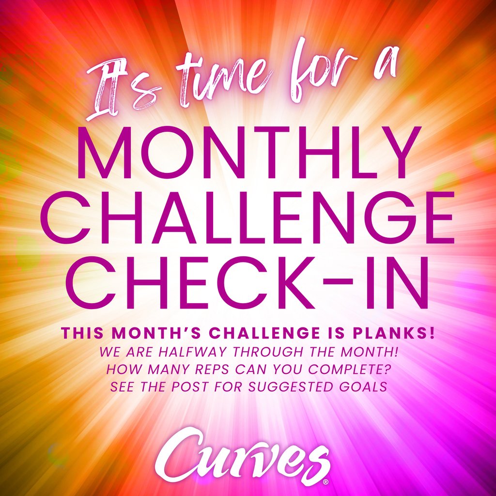PLANKS!!!  The July Monthly Challenge is in full swing.  Let us know in the comments how you are improving.  How long are you holding your planks?

Congratulations on your success!

curves.com/monthly-challe…

#CurvesStrong #FitnessChallenge #planks