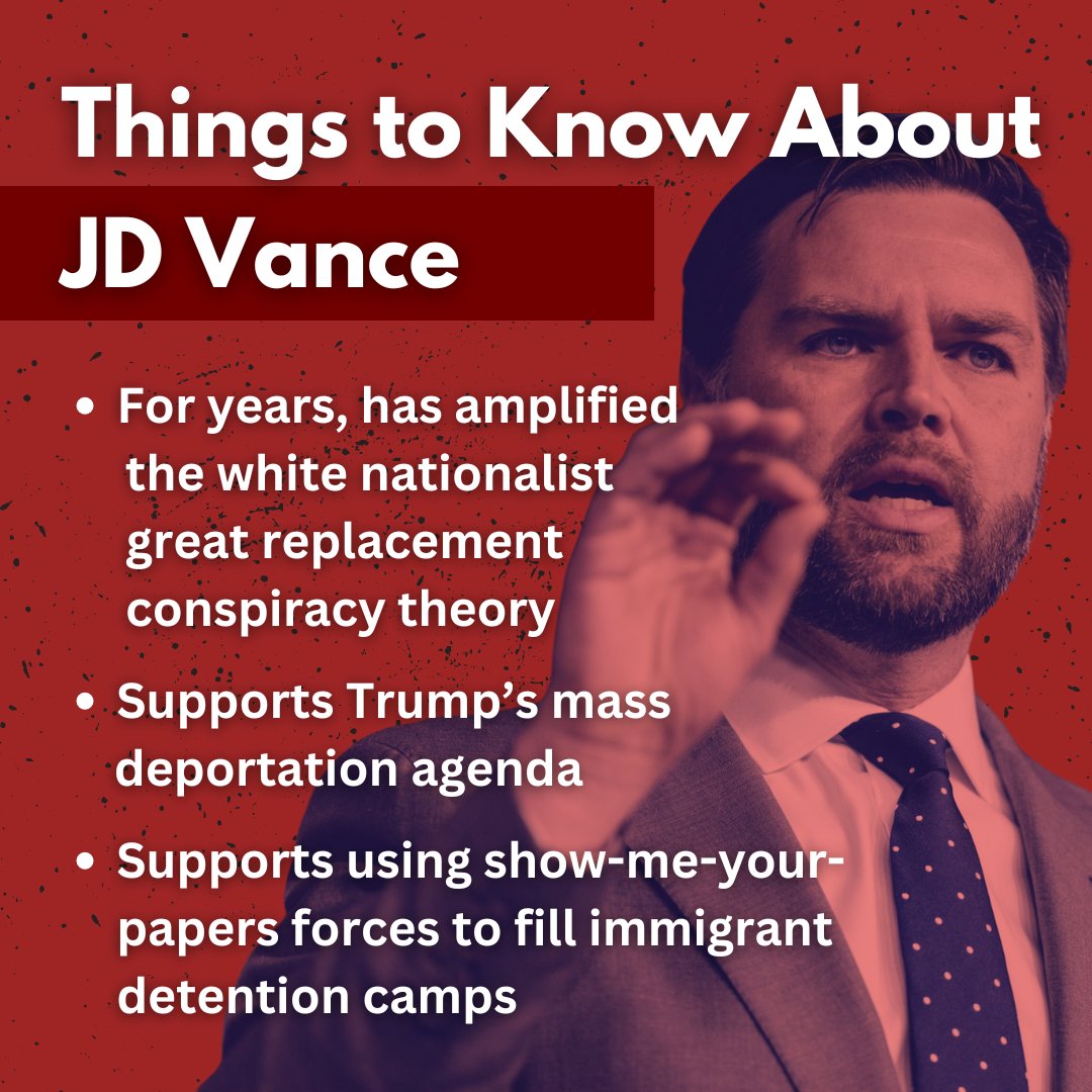 AmericasVoice's tweet photo. J.D. Vance: VP Pick Signals the Radicalization and Cynicism Gripping the GOP
The key things to know about Trump’s VP pick
https://t.co/vwYmhqsdR1 https://t.co/cCIT7YQbTd