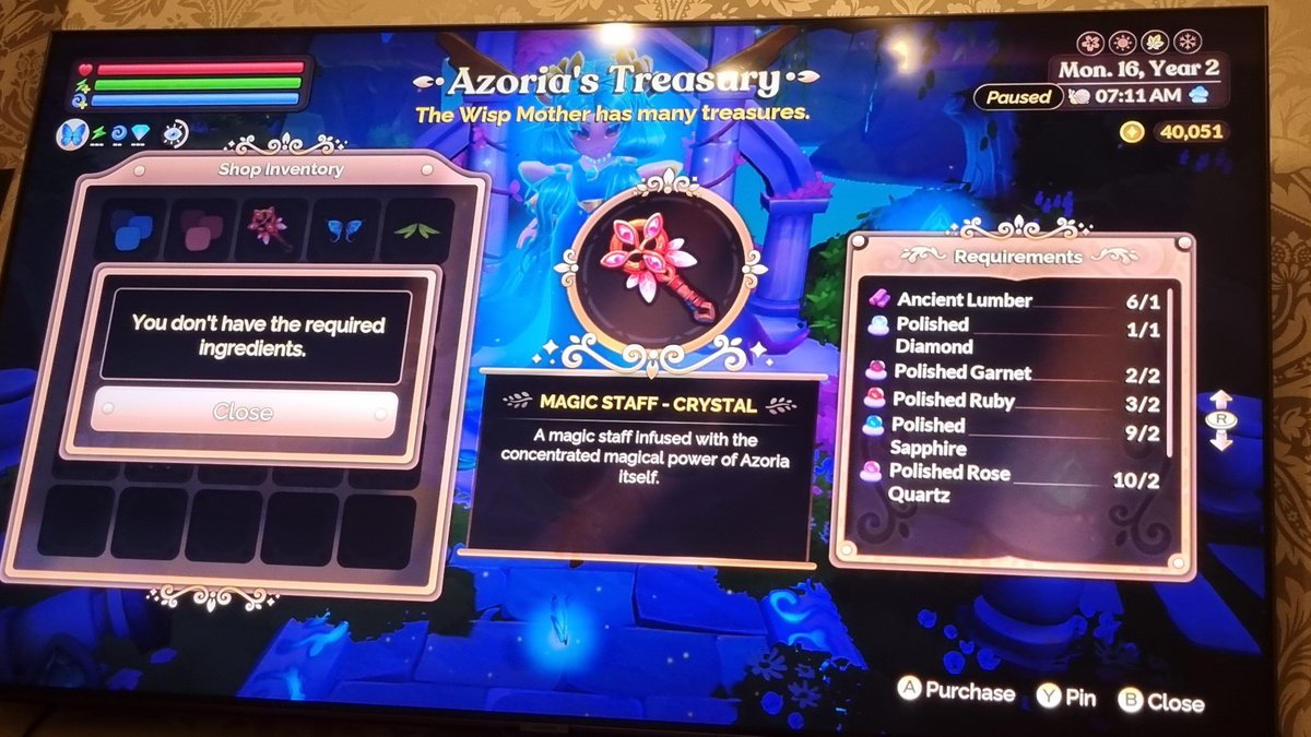 sinsinstudio's tweet photo. @FaeFarm   I think your game is having some real sketchy issues.. I have the gear but the game has no idea.. playing on Switch https://t.co/LwlsWWHKXu