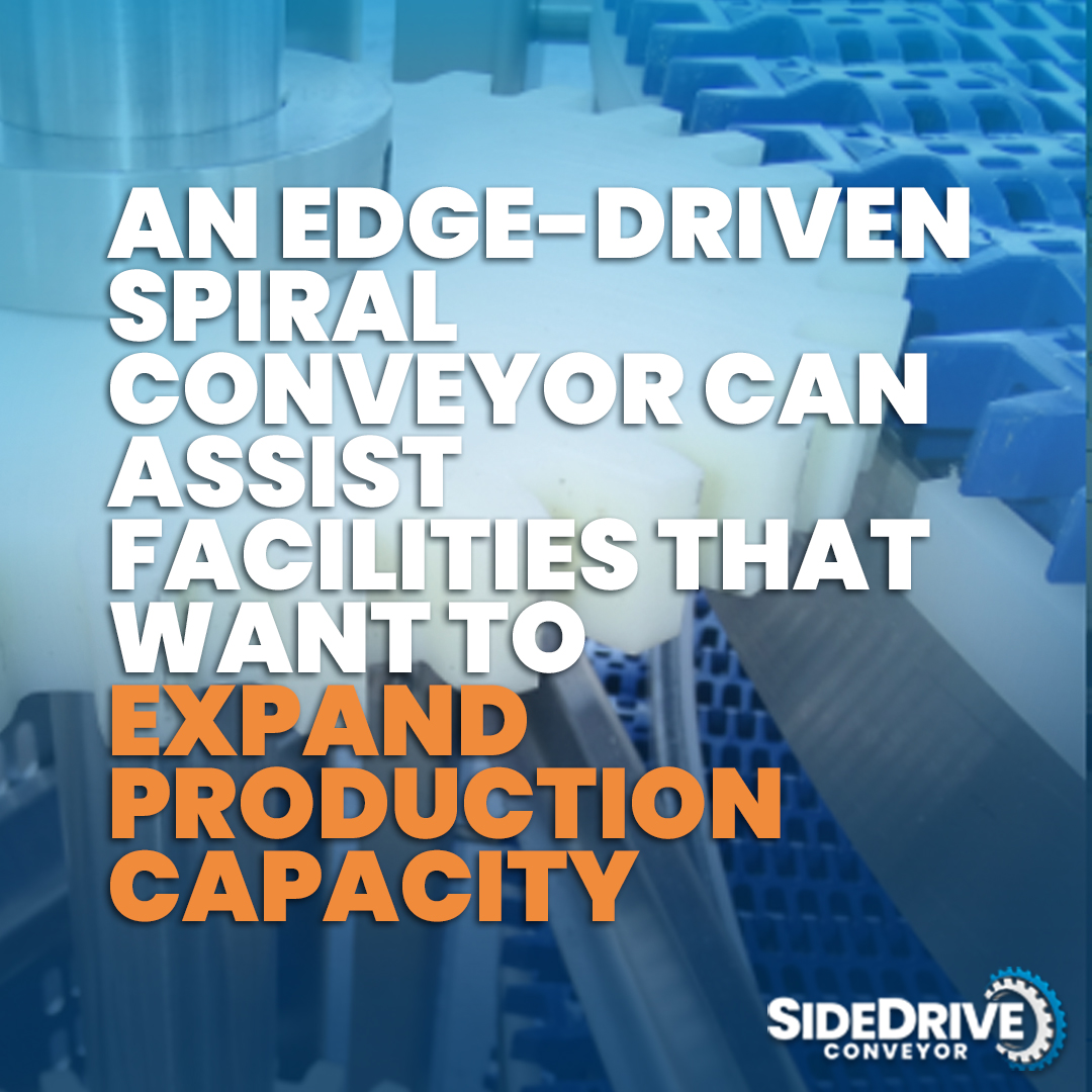 In this blog, we look at how an edge-driven spiral conveyor from SideDrive Conveyor can assist facilities that want to expand production capacity and capitalize on increased demand. hubs.li/Q02GFHq40  #spiralconveyor #conveyorsolutions #foodprocessing #foodconveyors