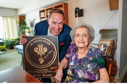Dr. Brenda Milner, one of the most important neuroscientists of the 20th century, celebrated her 106th birthday today. She also received a copy of her plaque from Canada's Walk of fame. via <a href="/CWOFame/">Canada’s Walk of Fame</a> <a href="/TheNeuro_MNI/">The Neuro</a> #neuroscience