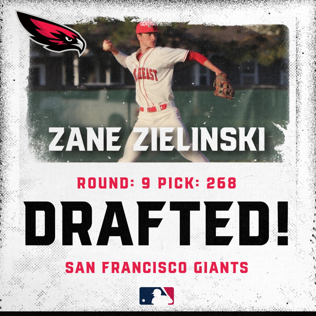 𝐃𝐑𝐀𝐅𝐓𝐄𝐃‼️

Former Northeast shortstop Zane Zielinski becomes first Northeast baseball player to ever be selected in the MLB Draft as he was taken in the ninth round by the <a href="/SFGiants/">SFGiants</a>!!!  

We are so proud of you, Zane!

📰 » bit.ly/ZielinskiDraft…

#GoHawks 🔴⚪️⚾️