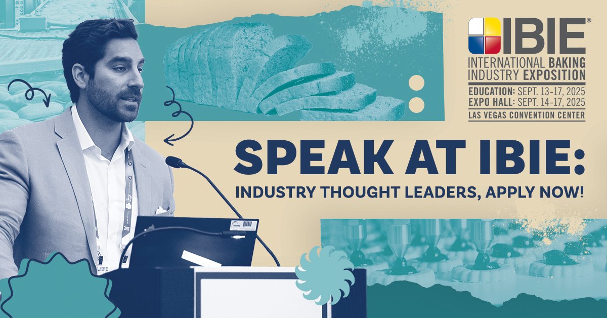 Share your expertise on a global scale at IBIE 2025 and help us deliver a cutting-edge program for wholesale and retail baking professionals at the largest, most comprehensive baking industry event in the Western Hemisphere.

Apply by August 30, 2024: bakers.pub/44iCwvE.