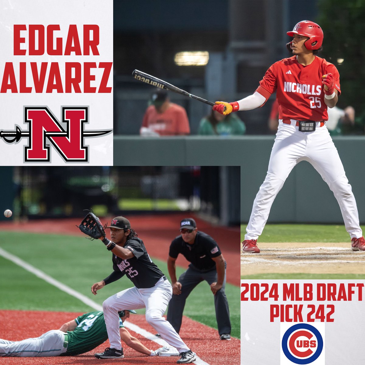 GOING PRO‼️

Congratulations to Edgar Alvarez for being drafted by the Chicago Cubs!

<a href="/Nicholls_BSB/">Nicholls Baseball</a> | #GeauxColonels