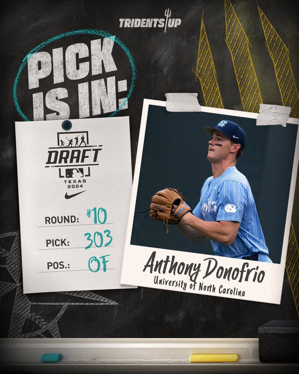 Tar Heel. Mariner.

Our final pick of the day and 10th-round selection in the 2024 #MLBDraft is OF Anthony Donofrio out of <a href="/DiamondHeels/">Carolina Baseball</a>. #TridentsUp