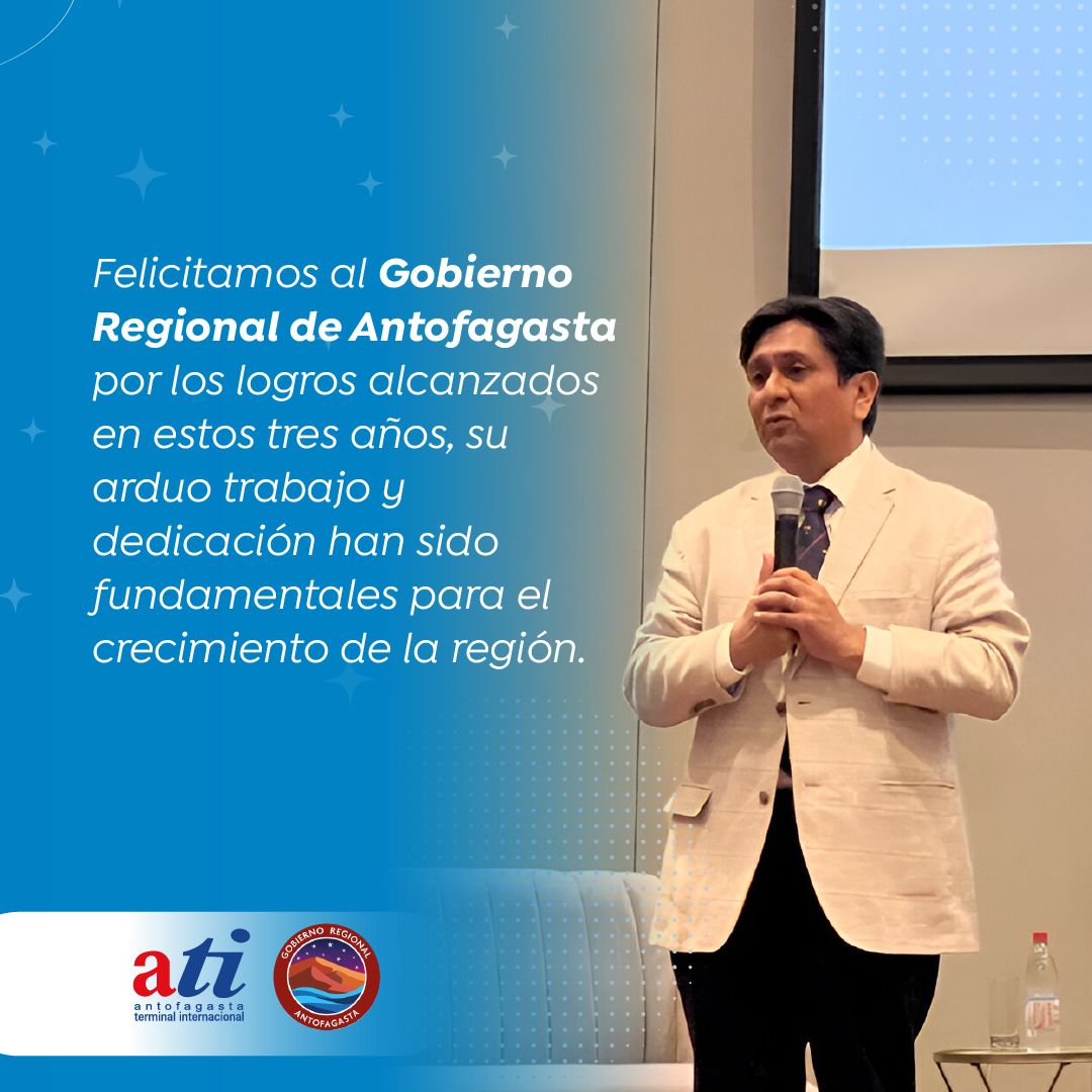 El <a href="/GOREAntofagasta/">Gobierno Regional Antofagasta</a> ha sido un articulador clave entre el mundo público y privado, promoviendo alianzas que impulsan el desarrollo de nuestra región, como el corredor bioceánico que busca potenciar el desarrollo regional y la industria portuaria.

#CorredorBioceánico #aniversario
