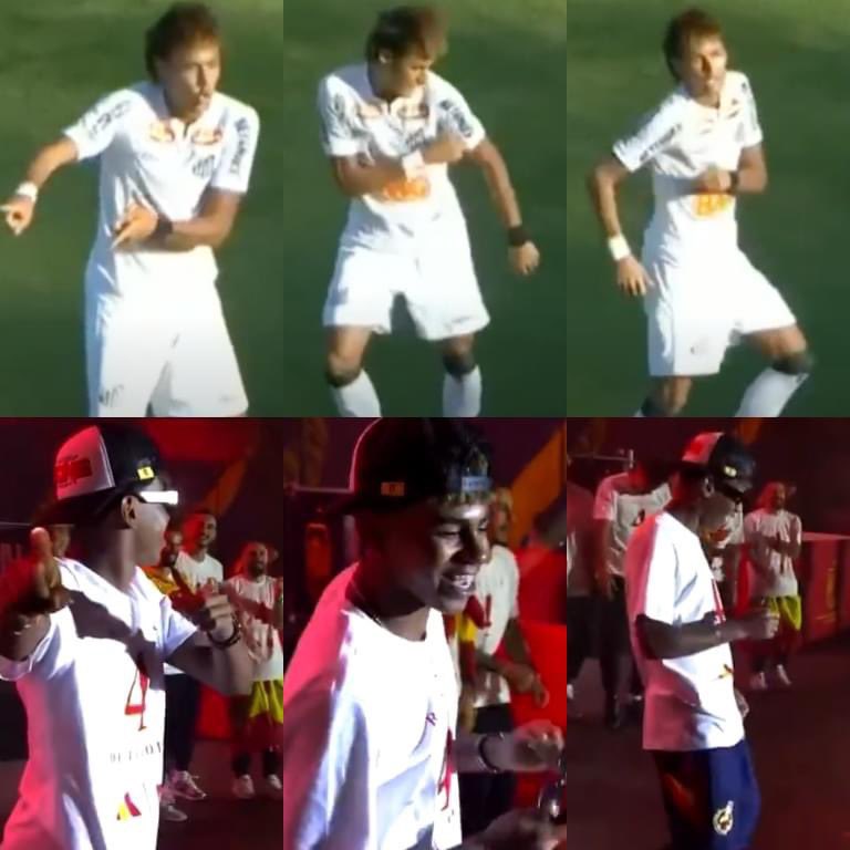 InvictosSomos's tweet photo. ¿Lo mejor de la celebración de España en Cibeles junto a sus aficionados? Cuando Lamine Yamal se paró frente a todos para bailar como Neymar Júnior lo hacía en el Santos de Brasil. Sí, en el día más especial de su vida (hasta el momento), la joya del FC Barcelona homenajeó al futbolista que más lo ha inspirado. Qué momentazo, por favor. REVIVIÓ LA OSADÍA Y LA ALEGRÍA.