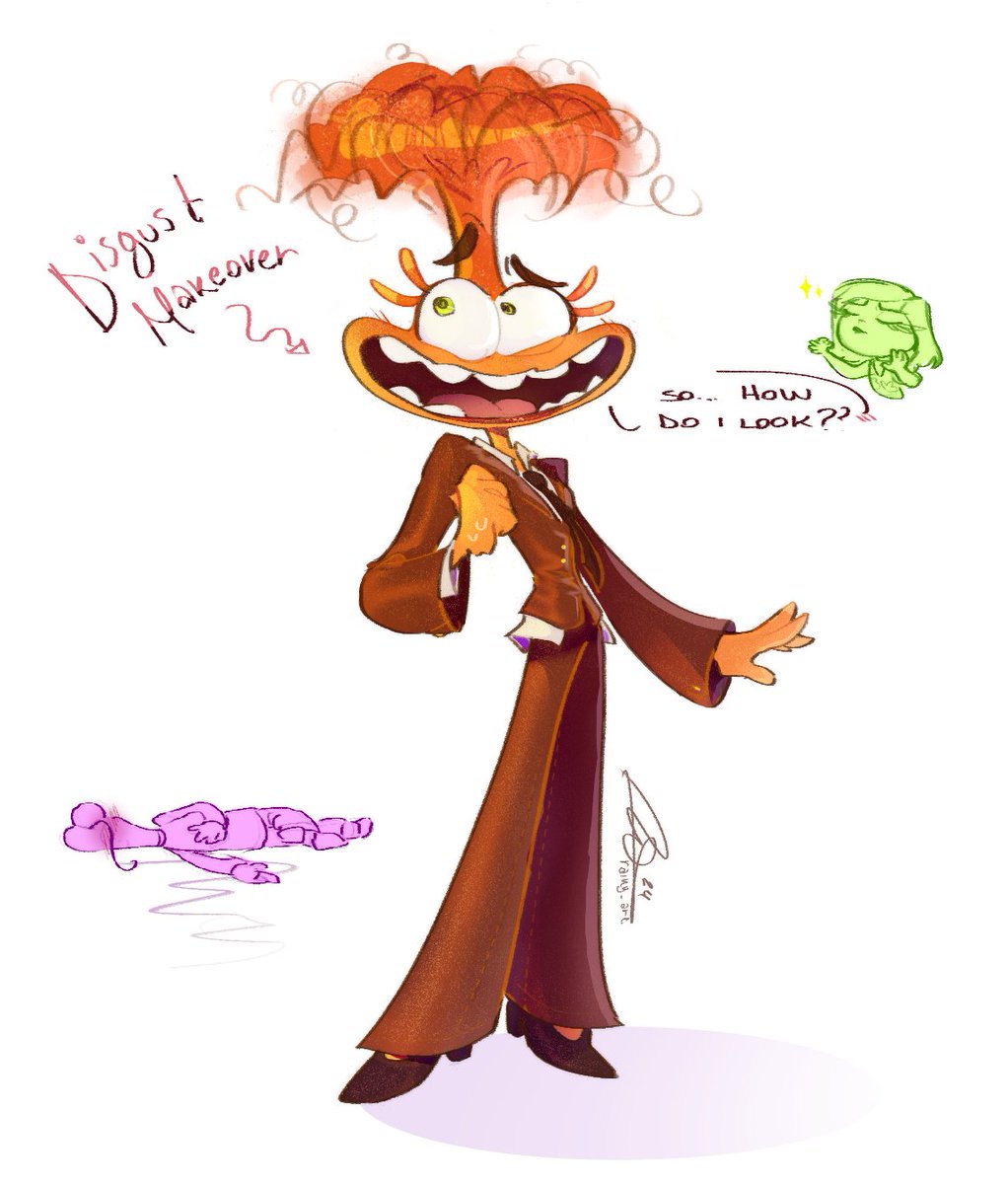 focamort4's tweet photo. Quik doodle before my trip ✨️ Anxiety makeover! #Insideout2 #InsideOut2anxiety #anxiety #anxietyxfear #fear #disgust https://t.co/Z9dZKLNI2G