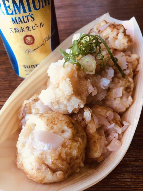 忙しさが落ち着いたら7月限定メニューを発表しようと考えておりましたが落ち着きません。
そこで店主は考えました…
7月限定メニューはコチラ↓

岩下の新生姜たこ焼きおろしポン酢味
8個　900円

大根おろしって作るのがホンマに大変なんです。
だから絶対に拡散しちゃダメですよ。