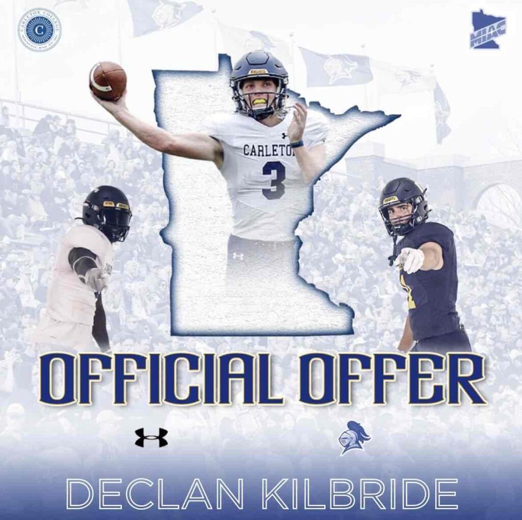 After a great conversation with <a href="/CoachLeeXiong/">CoachDennisLeeXiong</a>, I am excited to announce that I have received an offer from <a href="/CarletonFB/">Carleton Football</a>.
<a href="/Coach_M_Rodgers/">Marty Rodgers</a> <a href="/JBSFootball/">JBSFootball</a> <a href="/COACH_PAPAS/">Nico Papas</a>