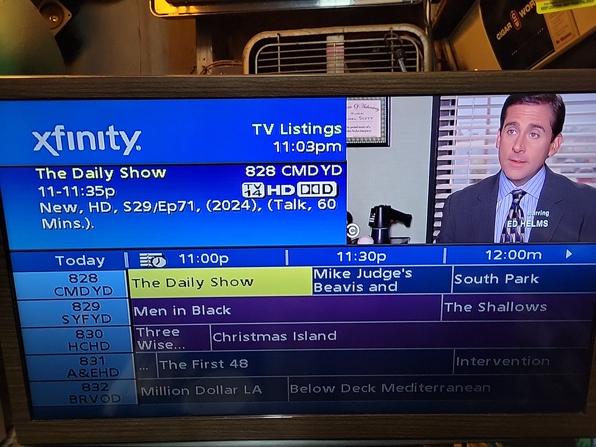 ShitButt's tweet photo. @TheDailyShow So it's on the Guide and says NEW but Comedy Central is retrotting The Office instead. WTF? https://t.co/3QsCQO3rAJ