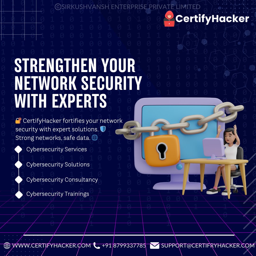 certfiyhacker's tweet image. Strengthen Your Network Security with Experts - 🔐 CertifyHacker fortifies your network security with expert solutions. 🛡️ Strong networks, safe data. 🌐
hashtag#NetworkSecurity hashtag#CyberFortress hashtag#CertifyHacker