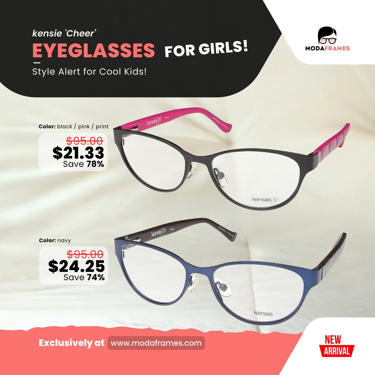 ModaFrames's tweet image. 👀 Looking for stylish, affordable glasses for your girl?
modaframes.com/products/kensi…
Check out kensie &apos;Cheer&apos; frames, exclusively at ModaFrames!
🐱 Cat eye shape
🔧 Durable construction
💰 Up to 78% off!
🌈 Fun color options
Upgrade her look without breaking the bank!
#ModaFrames