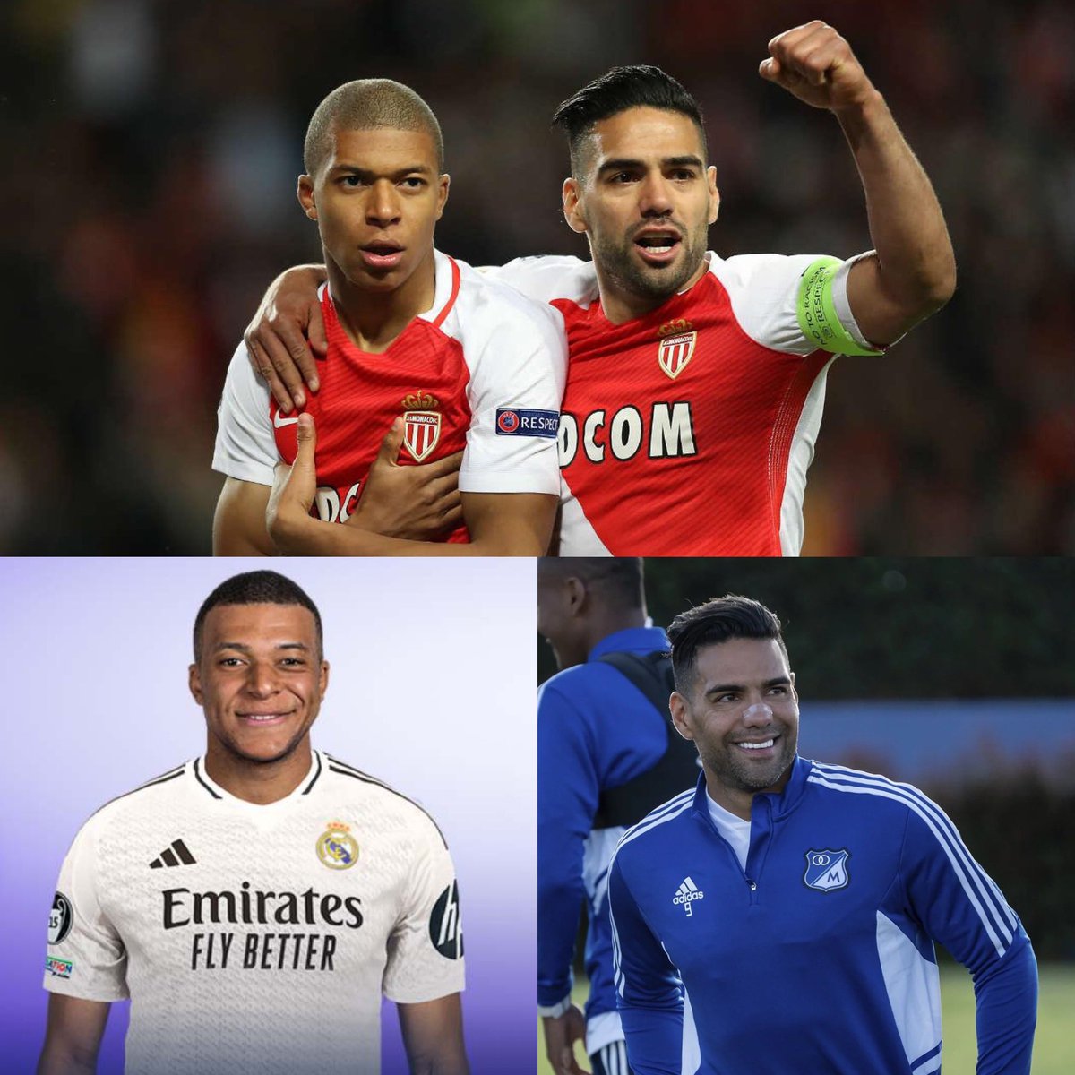 Juezcentral's tweet photo. Mañana, KylianMbappé será presentado como nuevo jugador del Real Madrid en el Bernabeu, cumpliendo un sueño.

Mañana, Radamel Falcao será presentado como nuevo jugador de Millonarios en El Campín, cumpliendo un sueño.

No compares, simplemente disfruta. https://t.co/ffUBnb56LP