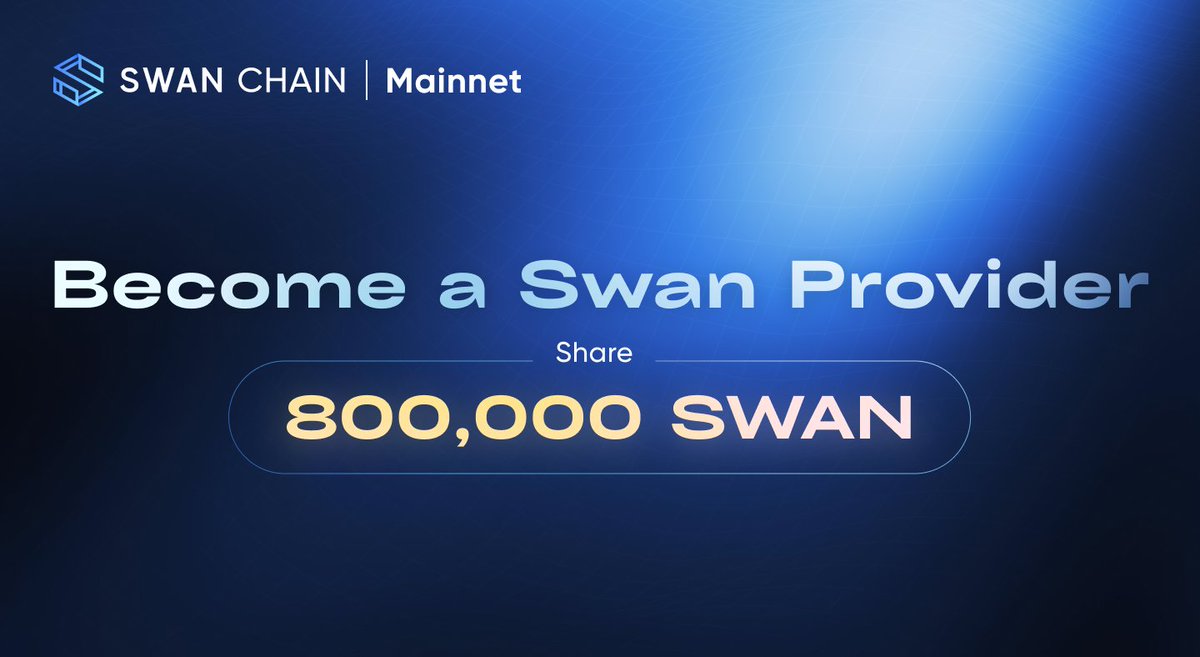 1/ Breakthrough alert! Swan Provider program is officially launching on mainnet!

🏆 800,000 SWAN reward pool now up for grabs!
👇 Dive into this thread for all the thrilling details!
medium.com/@swanchain/unl…

#SwanChain #ProviderProgram #BlockchainRevolution