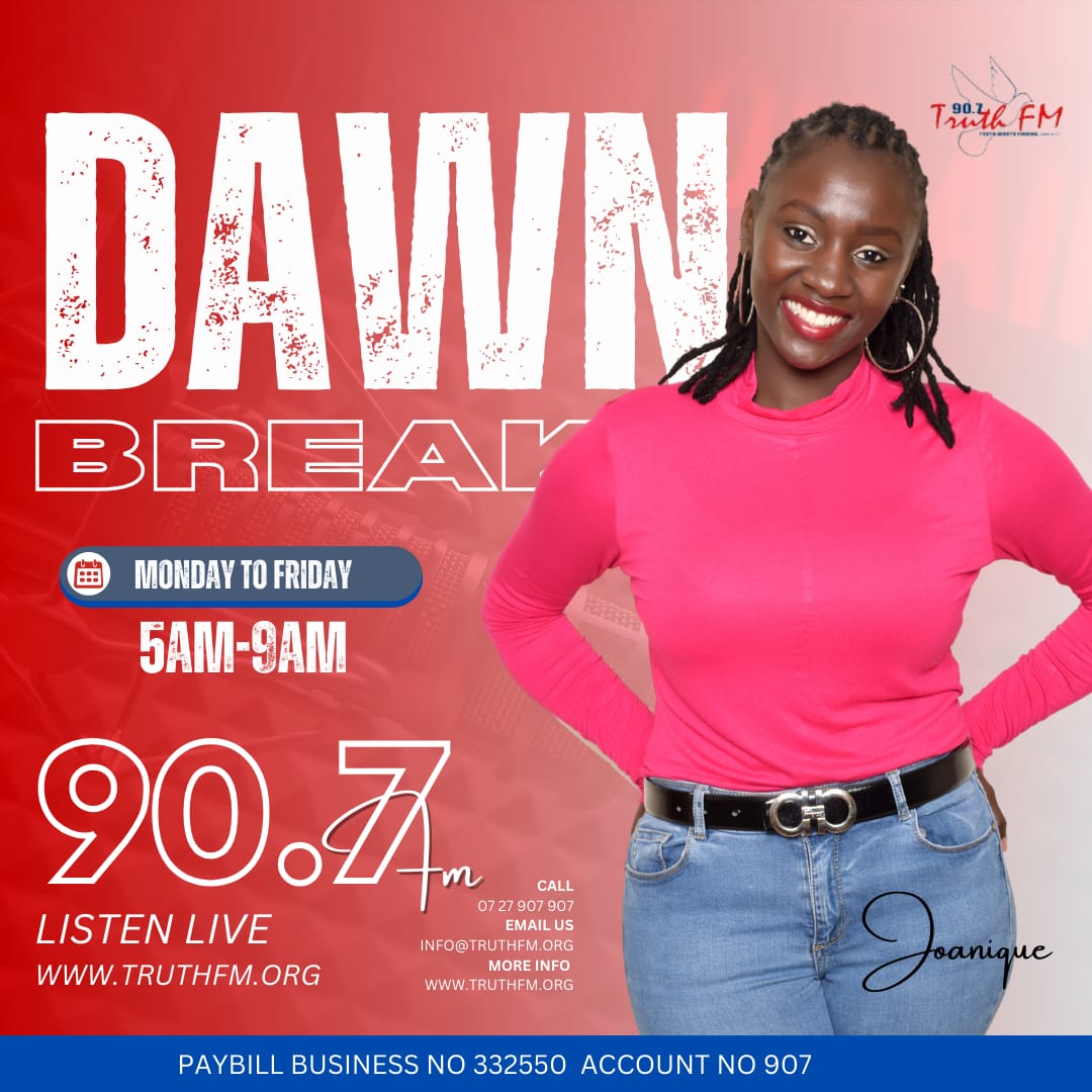 I waited patiently for the Lord; he turned to me and heard my cry. He lifted me out of the slimy pit, out of the mud and mire.. (Psalm 40:1-2)

Join <a href="/Joanique_Ke/">Joanique_ke</a> on #DawnBreak #TheBreakfastVoiceOfTheCity this #PrayerTuesday
📞 0727907907
Stream on truthfm.org.