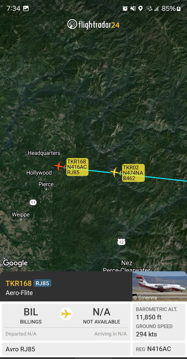 Borrowed7Time's tweet image. The #TexasFire in Kendrick ID has burned 150+ acres. Ground &amp;amp; air assets are at work including:

AT8T x2:
N90WW #A4EA6D TKR168
N166LA #A108F3 T831

B200 N6300F #A8401A LEAD16

BAe 146-200A x3:
N470NA #A5C247 TKR40
N416AC #A4EA6D TKR168
N464NA #A5D123 TKR02
