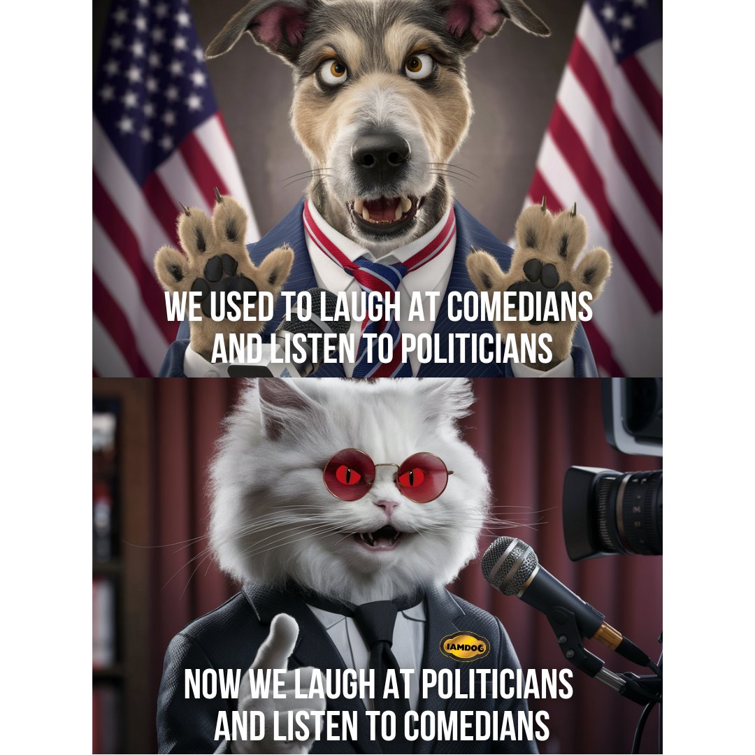 KINGMAKERLEGACY's tweet photo. Remember when politicians told jokes and comedians ran the country? Pepperidge Farm remembers. 🤡🎤 😂

#IAMDOG #IAMTheClownInCharge #IAMPoliticalComedy #TruthInJokes #LaughOrCry #TheGoodOldDays #MEMETOKEN  ️ https://t.co/PXeQpjzKz8