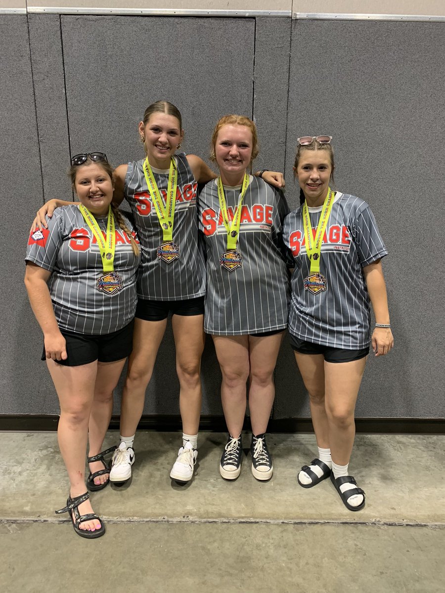 Savage18U's tweet photo. Cleaned up at skills comp today!  FASA National Championship, opening day.  

Around the Horn 1st place - Mattie Terry, Rae Skiles, Maddie Kendrick, Jadynn Reames

Home to Home 1st place and Outfield Throwdown 1st place - Emma Prater

Pitching Velo 1st place - Mattie Terry https://t.co/xurdGlWQ3r