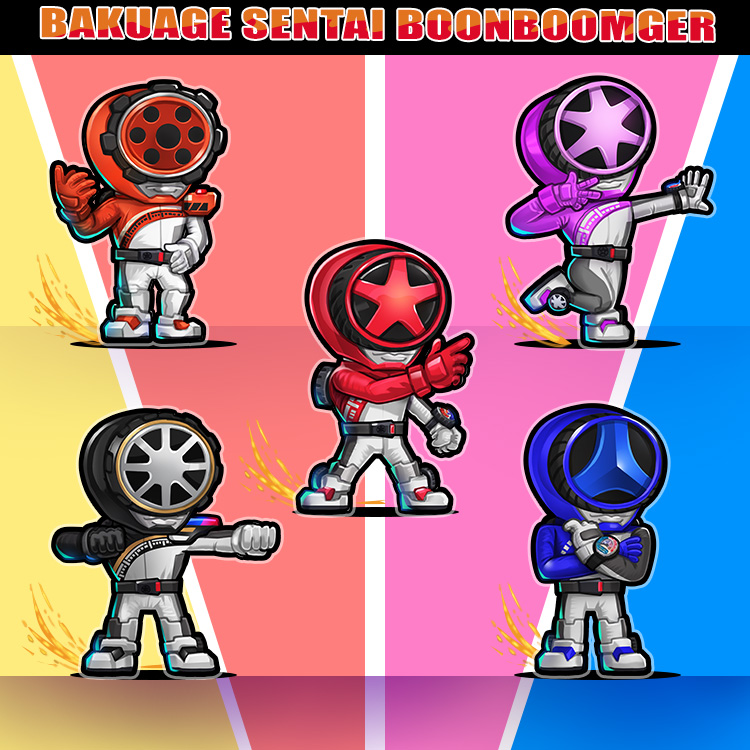 Appleapie_art's tweet photo. Bun Violet + Byun Diesel and Boonboomgers! 
"Bakuage Tire! ByunByunByum!"

  #supersentai #poweranger #superhero #gattai #boonboomger #BakuageSentaiBoonboomger #爆上戦隊ブンブンジャー #tokusatsu https://t.co/rNpHzKWOS9