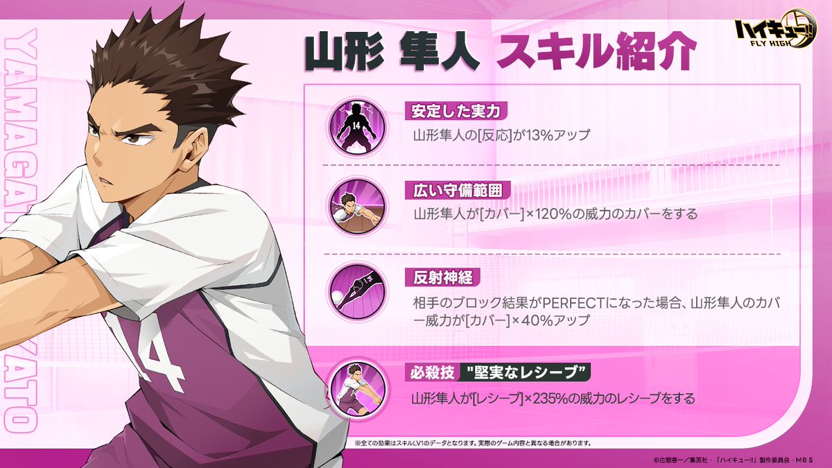 山形隼人 スキル公開🏐】 SSRメンバー「#山形隼人」スキルを公開します