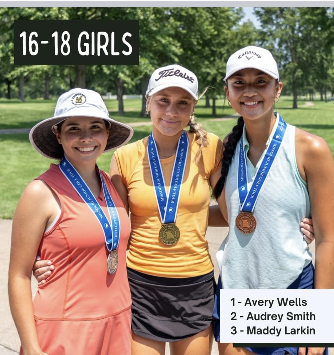 Medalist in Missouri Golf Association Tournament at Sedalia Country Club. Shot an 84 in 100 degree weather. 
  Go Maddy Larkin. You Rock!!