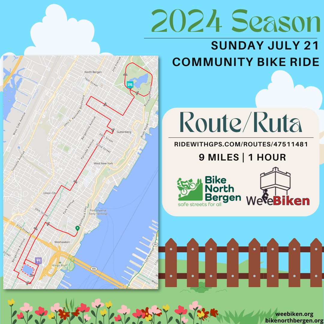 weebiken's tweet photo. We'll be having our next ride this coming Sunday, July 21st, with Bike North Bergen! It's a special ride as we'll be topping it off with a complimentary yoga session in Braddock Park led by Leela Flow Studio of Union City. Hope to see you there, and bring a yoga mat! #cycling https://t.co/FGDKRKLFqx