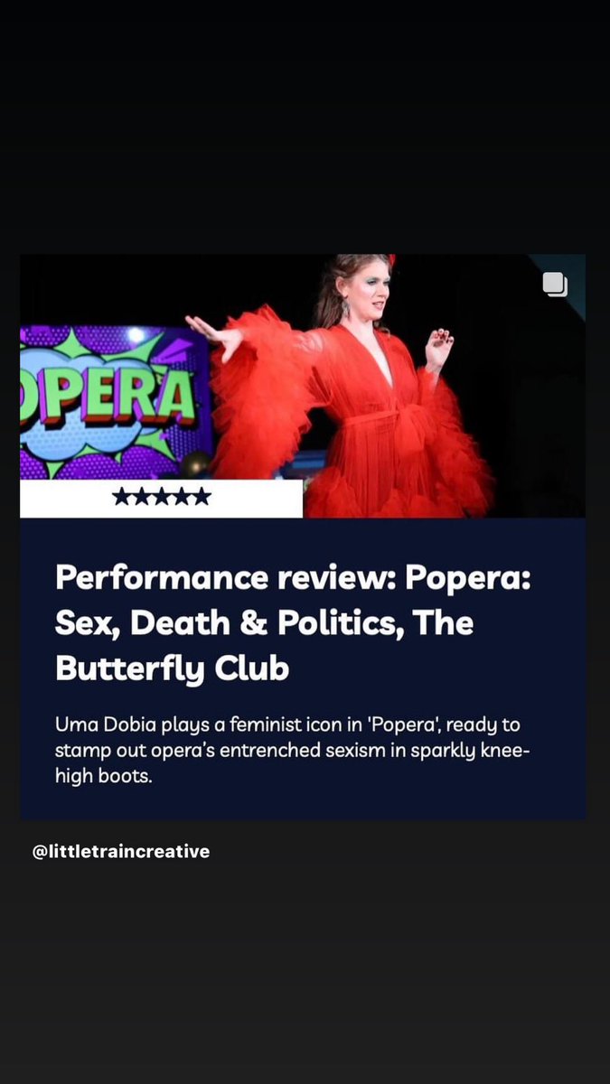 Little Train Creative (@teamlittletrain) on Twitter photo Our first five star review! Thank you to Savannah and Thuy at ArtsHub for this wonderful review. Catch Popera at <a href="/CamdenFringe/">Camden Fringe</a> this August
"Dobia is a vision clad in tight red lycra, demonstrating unparalleled talent and charm." Savannah Indigo, ArtsHub
artshub.com.au/news/reviews/p… Our first five star review! Thank you to Savannah and Thuy at ArtsHub for this wonderful review. Catch Popera at <a href="/CamdenFringe/">Camden Fringe</a> this August
"Dobia is a vision clad in tight red lycra, demonstrating unparalleled talent and charm." Savannah Indigo, ArtsHub
artshub.com.au/news/reviews/p…