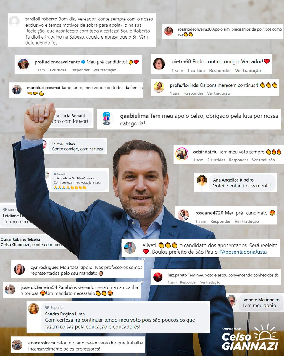 Eu sou pré-candidato a vereador do coletivo Educação em 1º Lugar! 

Desde que anunciei a minha pré-candidatura a vereador por São Paulo, tenho recebido muito apoio. E quero agradecer cada um dos comentários tão carinhosos. Isso me enche de alegria para seguir lutando!