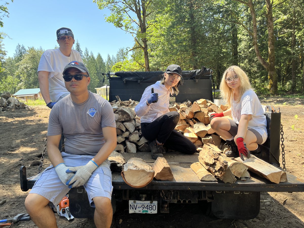 OddSquadProd's tweet photo. Thanks to Ret. Sgt. Chico Heatherington for the generous donation of firewood for the OSP Firewood Fundraiser! The OSP Team of leaders and  10 youth were able to buck and split 3 cords of beautiful alder from Mission and then hiking and swimming in Davis Lake!  #thinkprevention https://t.co/lGbzg91zYd