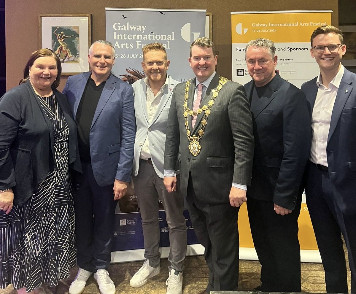 ⁦<a href="/GalwayIntArts/">Galway International Arts Festival</a>⁩ 2024 Launch this evening with great colleagues and friends, John Crumlish &amp; Paul Fahy. Míle buíochas do cách agus go n-eírí libh. ☀️🎶