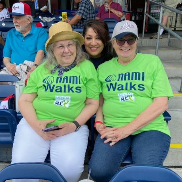 NAMI_Nv's tweet image. Thank you to everyone who came out to support NAMI Nevada at the @Aces game this weekend! We met the mascots and had a great time raising awareness for mental health in Nevada. ⚾️💚 #baseballforacause