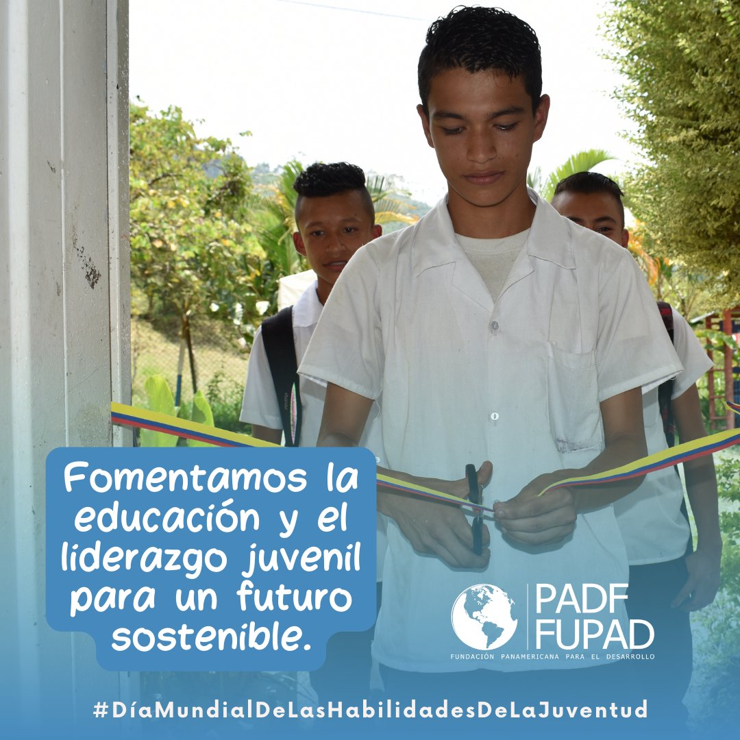 FUPADColombia's tweet photo. Día Mundial de las Habilidades de la Juventud 👉 Creemos en el poder transformador de la juventud. Por eso, nos enfocamos en promover su educación y el desarrollo de habilidades para contribuir a la construcción de un mañana más inclusivo y próspero 🤝#FUPADTransforma | @PADForg https://t.co/vFLWm4wtXE