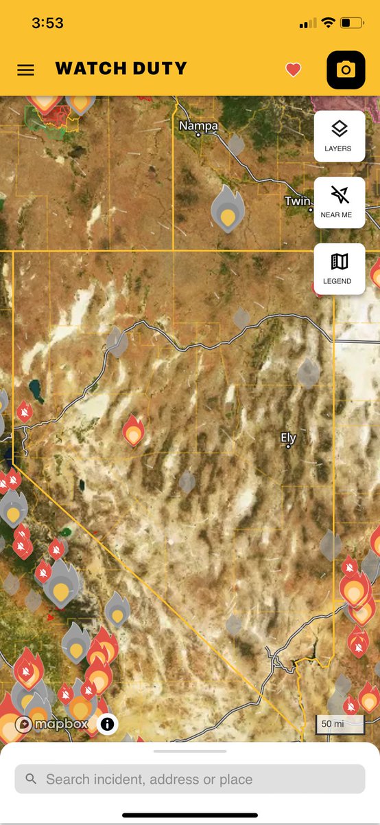 kentphotos's tweet photo. Not to leave Nevada out. Ironically, the largest blaze has been named the #LonelyFire. Can you guess what highway it’s near? https://t.co/8jKdejnzjG