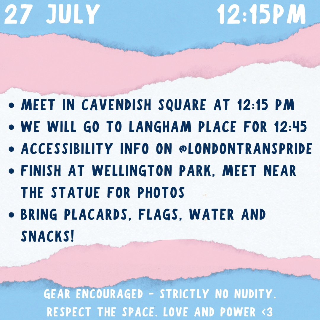 Second year doing London Trans Pride let's gooo! We hope you'll join us. Huge shout out to <a href="/pup_blue_/">Pup Blue</a> and <a href="/bvtchboots/">Astrid (UK Bootblack 2024)</a> for organising this years block.
