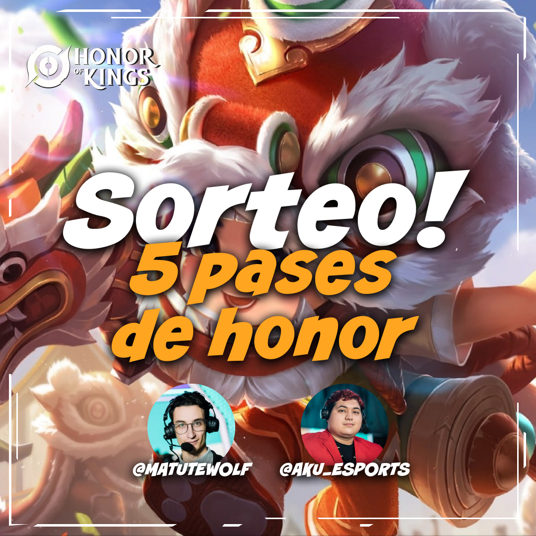 🏮 SORTEO 5 PASES DE HONOR 🏮

HOKCITO vino con todo y que mejor que agregarle mas sabor con un sorteo y otro mas en IG! Para participar:

🧧 Seguir a <a href="/MatuteWolf/">MatuteWolf 🐺</a> &amp; @Aku_esports
🎆 🧡 &amp; 🔃
🎊 Comenta tu héroe favorito!

Se sortea el Lunes 22 de Julio. #HOKGlobalPartner