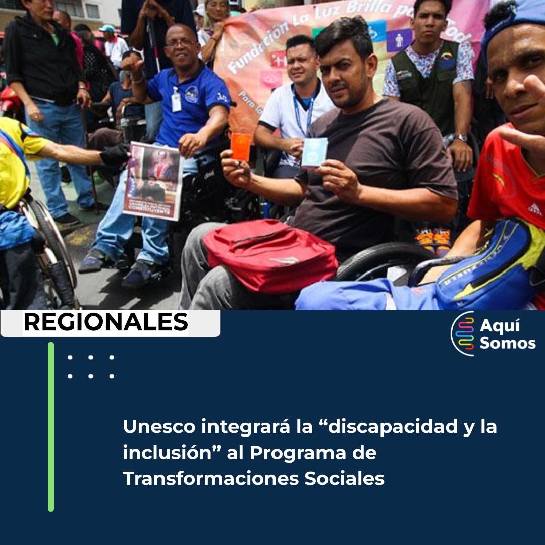Unesco integrará la “discapacidad y la inclusión” al Programa de Transformaciones Sociales

aquisomos.ar
#discapacidad 
#CopaAmerica2024 
#unesco