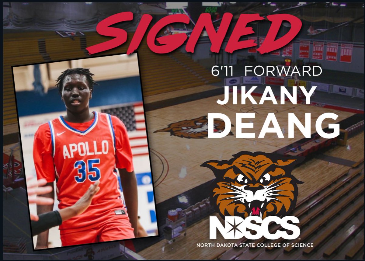 NDSCS Men’s Basketball (@ndscshoops) on Twitter photo Welcome <a href="/jikany35/">Jikany Deang</a> to the Wildcat family!
Name: Jikany Deang
Height: 6’11
Hometown: St.Cloud (MN) Welcome <a href="/jikany35/">Jikany Deang</a> to the Wildcat family!
Name: Jikany Deang
Height: 6’11
Hometown: St.Cloud (MN)