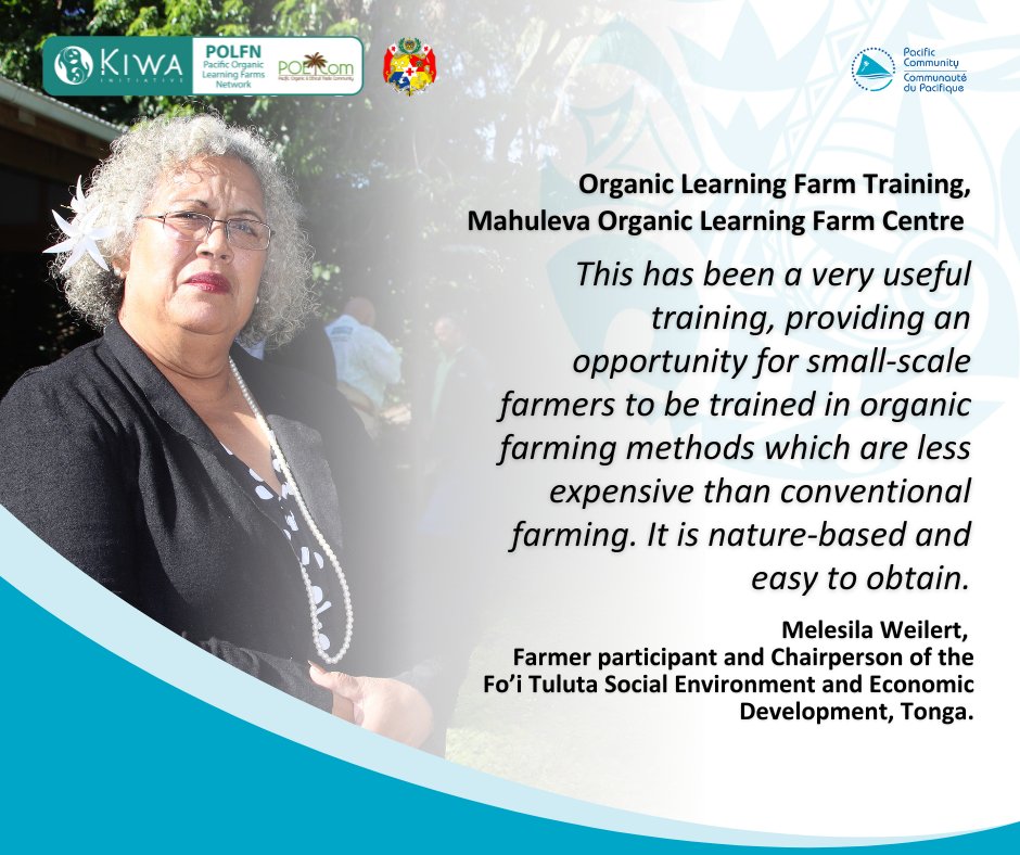 PoetCom1's tweet photo. 🌱🇹🇴 #OrganicLearning | Melesila Weilert was amongst nearly 50 other farmers who benefited from the organic and agroecology training at the Mahuleva #Organic Learning Farm Centre in #Tonga last week. https://t.co/8CU0z6eDkz