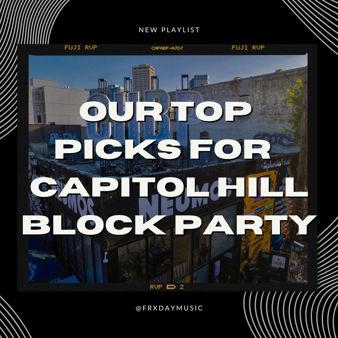 FRXDAYmusic's tweet photo. In our newest playlist, we've curated our top six picks for each day of Capitol Hill Block Party. This playlist features artists with under a million monthly listeners. Dive into the sounds of emerging talent and discover your next favorite act!

https://t.co/hdwOIPihhW https://t.co/H4ztqZ7t1w
