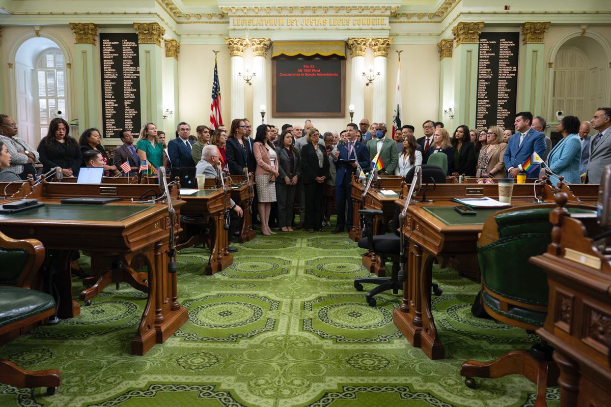 calgbt's tweet photo. Thank you @CAgovernor for signing our #1 priority bill #AB1955, SAFETY Act, into law. This ensures we are protecting LGBTQ+ students from forced outings and supporting families in working on family acceptance on their own terms. 🏳️‍🌈🏳️‍⚧️ 

Press Release:
https://t.co/ziVsjzX08x https://t.co/tlX0sSaeq4