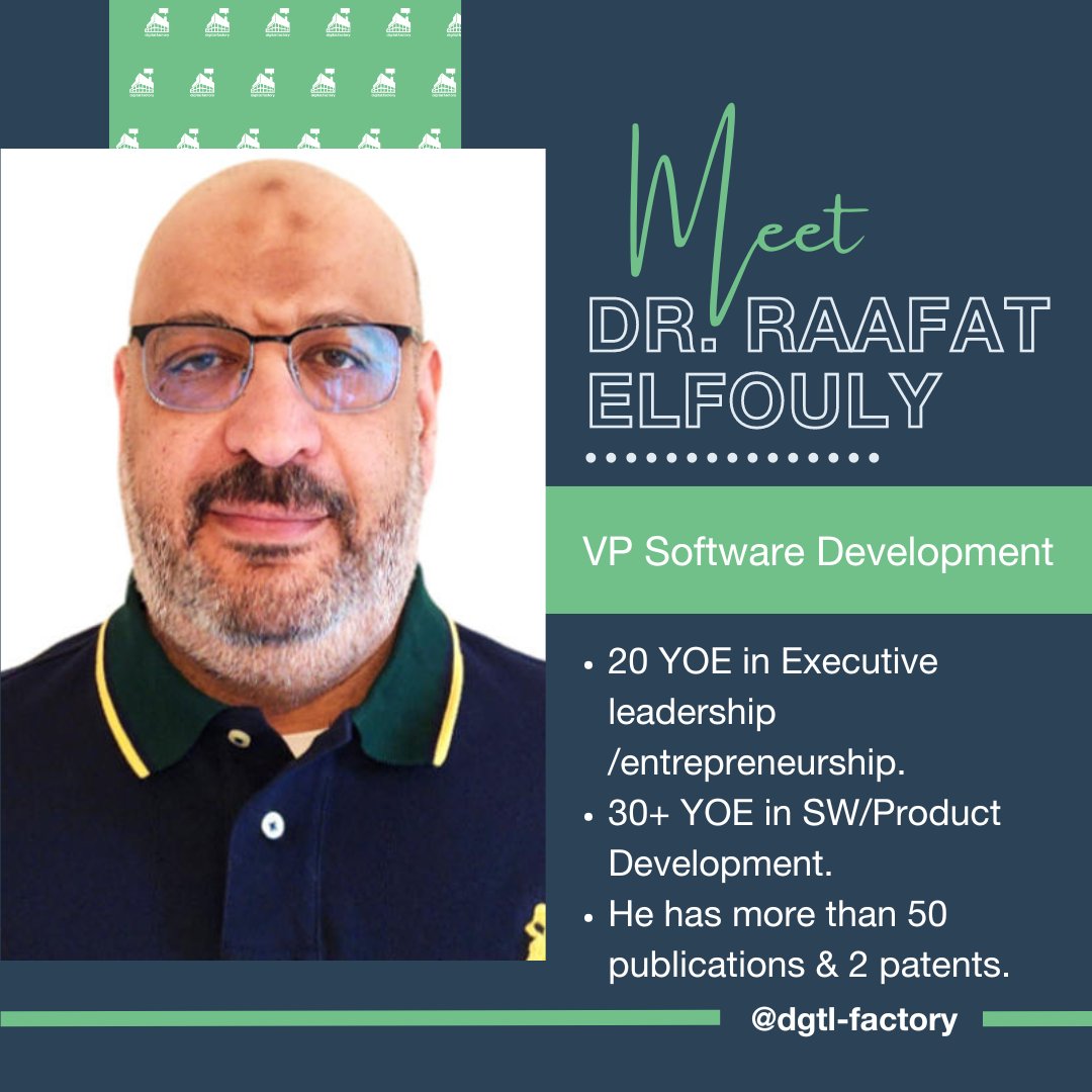 dgtlfactory1's tweet photo. Dr. Elfouly, with a Ph.D. in CS  from the University of Connecticut, boasts over 30 years in software/product development, 20 years in leadership/entrepreneurship, has 50+ publications, 2 patents, and over 20 products,&amp; enjoys family time and traveling. #meetourteam #teammember https://t.co/61HTKPCzml