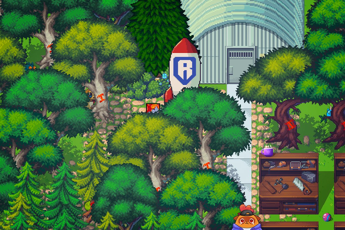 zombinaaaaa's tweet photo. HAPPY MONDAY! 🥰❤️ from @pixels_online 

Today we are playing hide-and-seek with my Doggo Winner, 3 Axies and Moki 🙈

Now it's Moki's turn to seek, but he's upset because he can't find us 🔍👀

Could you please help my Moki locate 👀:
💙 3 Axies
🐶 1 Doggo
🧟‍♀️ 1 Zombie Girl

P.S. You might also find a mug of hot Tribal coffee I brewed just before the game and a beautiful Kaidro Crate 😍

#PixelsCreator #KindCreator #RoninMondaySelfie