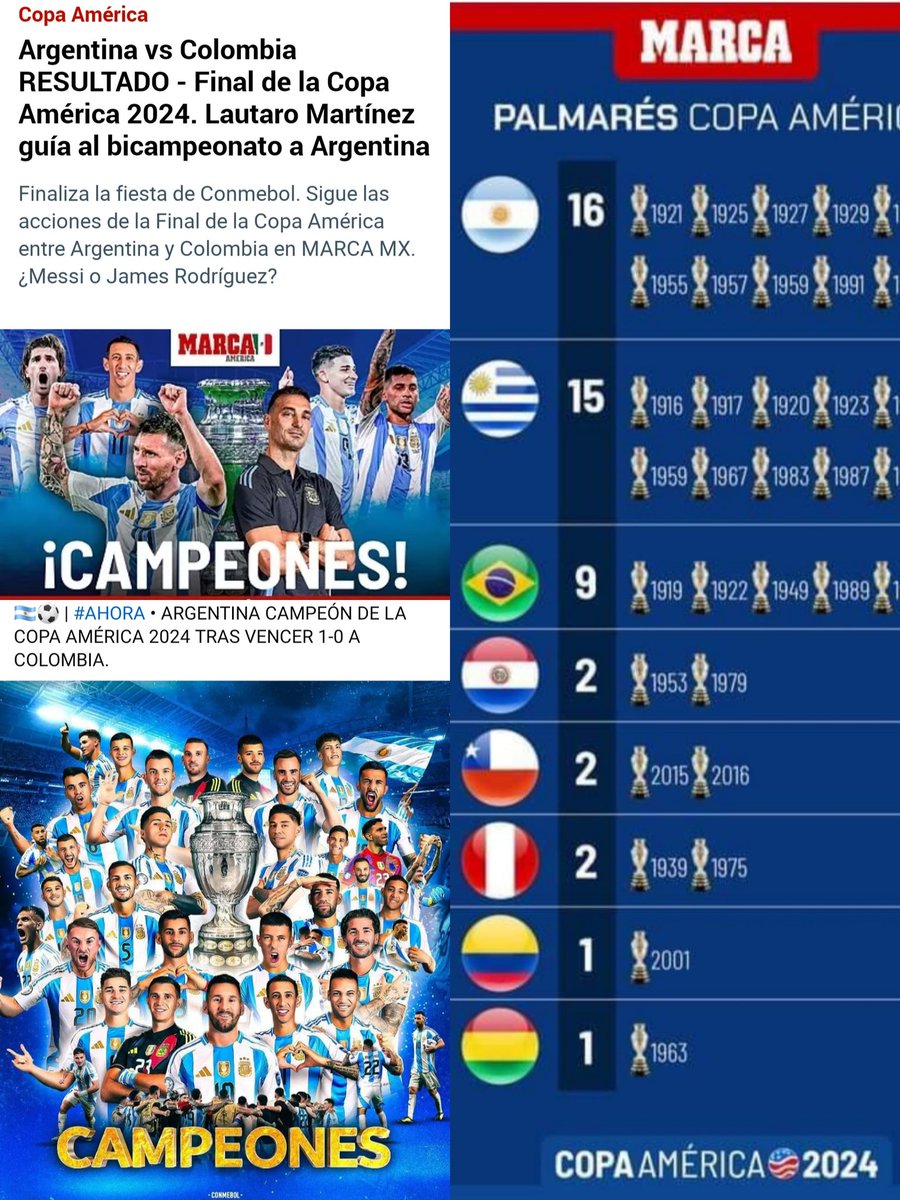 Danielmorillo75's tweet photo. Argentina, flamante campeón de la copa América EEUU 2024, a llorar al valle payasos y maromeros, madridistas y ronaldistas.
Mientras más publican más grande su ridículo público. https://t.co/EuYeYb0dEA