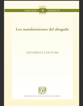 Se lee en primer año y se debe leer y practicar toda la vida 

Grandes clásicos del Derecho 

Libro

Título

Los mandamientos del abogado. 

Colección Facultad de Derecho

Autor: 

Couture, Eduardo J. 

Descargar en: 

archivos.juridicas.unam.mx/www/bjv/libros…