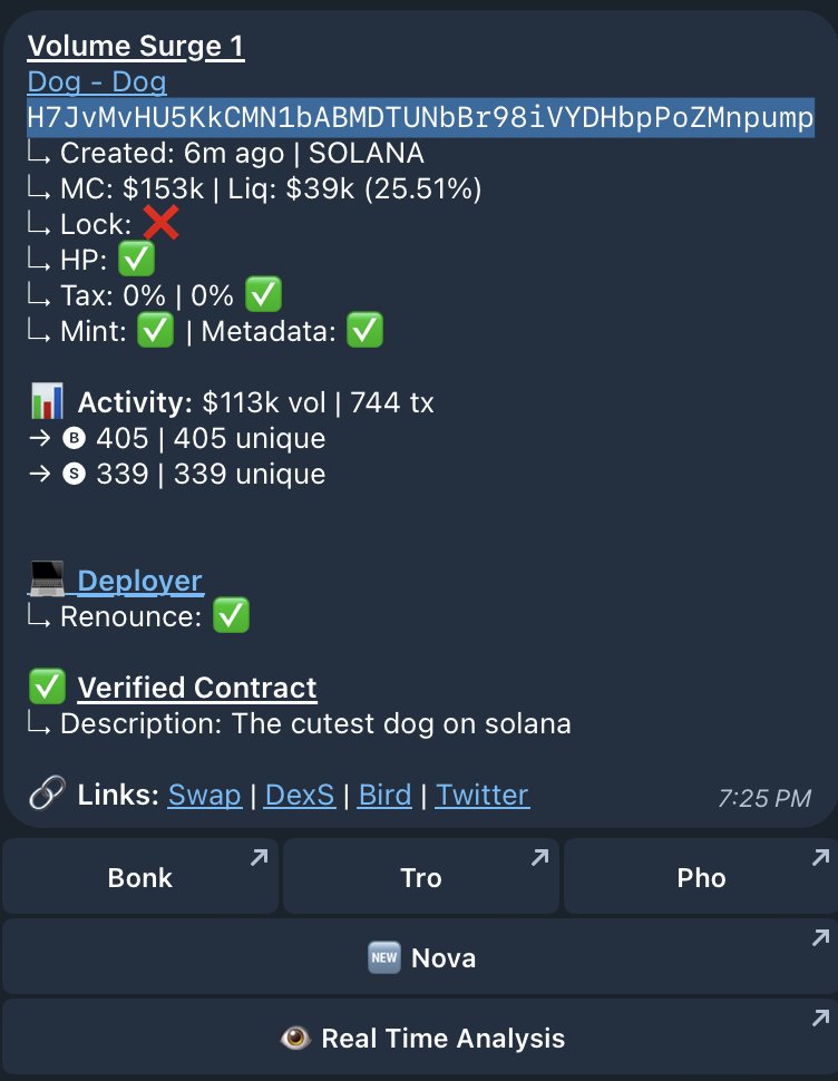 thejungool's tweet photo. The #DOG is running in our #Solana Volume Surge Alerts!                           

$DOG alerted at 153k -> 5.1m for a 33x 🐕   

Join us today - https://t.co/musW7QWNUB https://t.co/Cdfrqdayqi