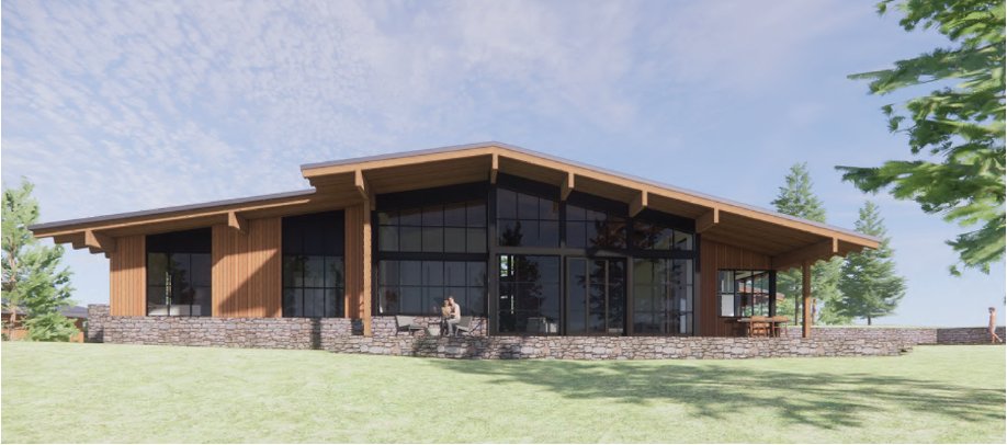CCreteTech's tweet photo. Recently, another pour of Cement-free Concrete (C-Crete) began for a ground-up residential house overlooking the beautiful Cle Elum Lake near Seattle, WA. The design somewhat resembles to Eichler Houses but is enhanced because it was conceived by Ray Johnston with an ultra-low embodied carbon footprint in mind, utilizing C-Crete, which is free of Portland cement and CO2 emissions — something Eichler could never have imagined.

The project, totaling ~200 cubic yards of C-Crete, started with ~50 cubic yards for the house's foundation, detached guest room, and detached garage. The remainder will be used for pouring walls, slabs, driveways, and a swimming pool, where C-Crete will be applied via shotcrete. For this project, a boom pump with several sharp angles was employed to deliver C-Crete, which intriguingly flowed from the tube like ice cream!